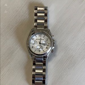 MK silver and CZ watch. Needs new battery. No box